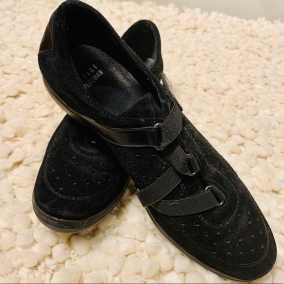 Stuart Weitzman || Black Suede Leather Slip On Sneakers 9.5 M - Picture 8 of 16